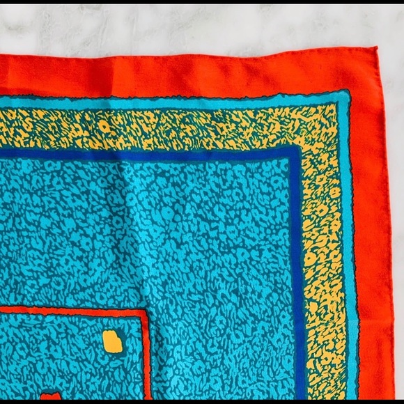 Vintage YSL Silk Scarf Abstract Color Block Silk - Picture 5 of 6